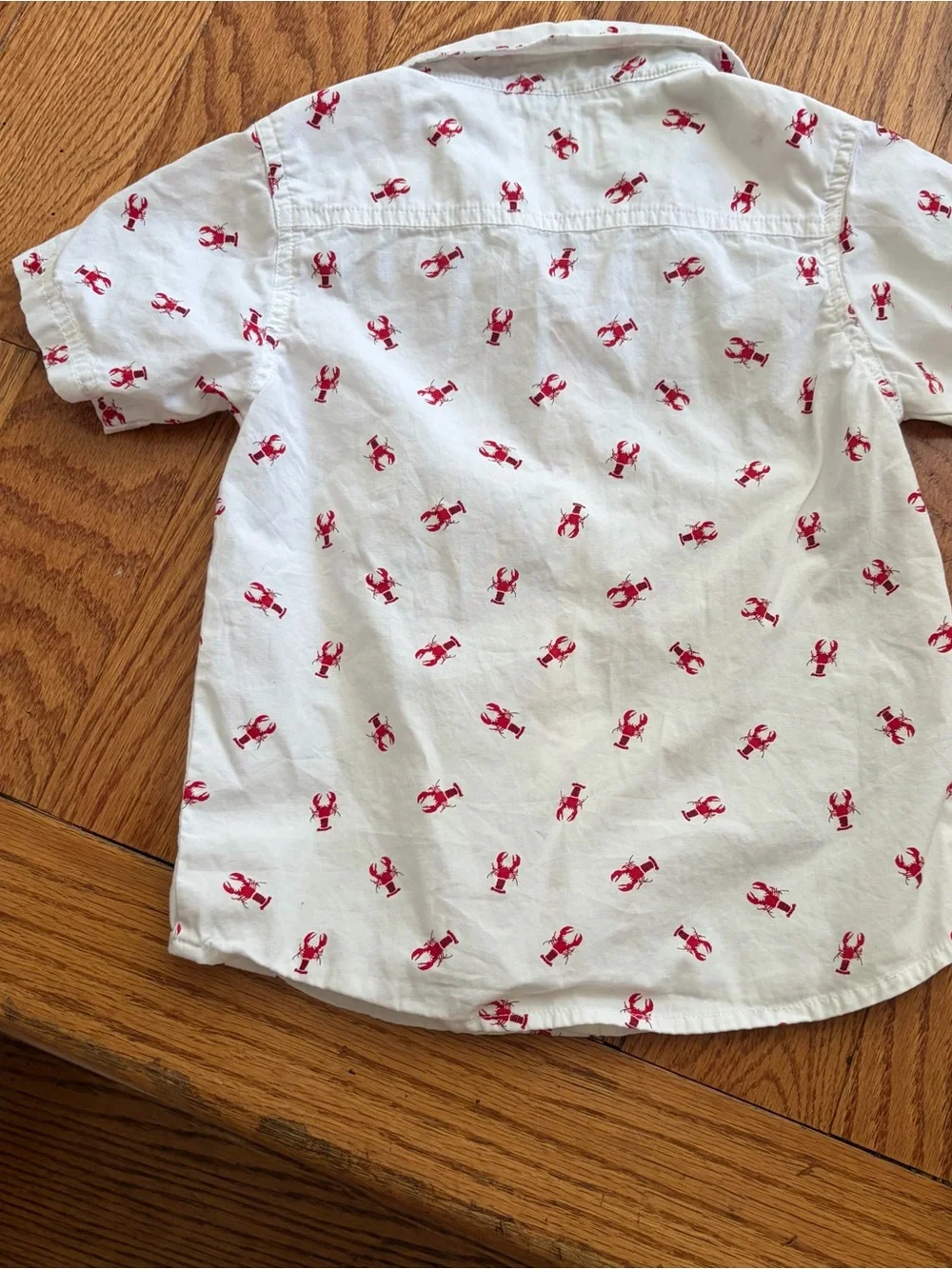 J.Crew Mens XL Red Lobster Print Shirt 2T Toddler Father and Son Set Nautical